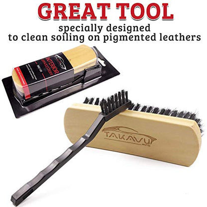 Leather & Upholstery Cleaning Brush Set (Black)