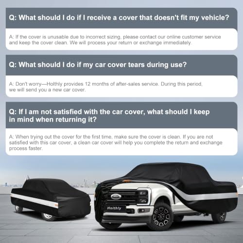 10 Layers Truck Cover Waterproof All Weather Custom Fit Ford F (Black Gray / Custom Fit for Ford F-250 F-350)