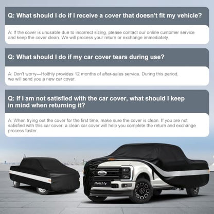 10 Layers Truck Cover Waterproof All Weather Custom Fit Ford F (Black Gray / Custom Fit for Ford F-250 F-350)