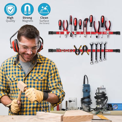 6 Pieces 24" Magnetic Tool Holder Strip (Red 6PC / 24")