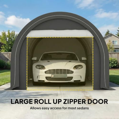 10' x 16' Carport Heavy Duty Portable Garage Storage Tent Gray (Gray)