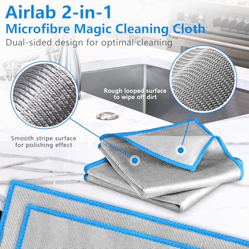 Glass Polishing Streak Free Miracle Cleaning Cloth (Silver-blue)