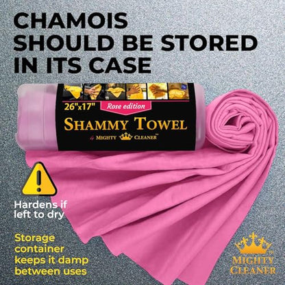 Premium Shammy Cloth for Car Drying (Pink, Blue, Yellow)