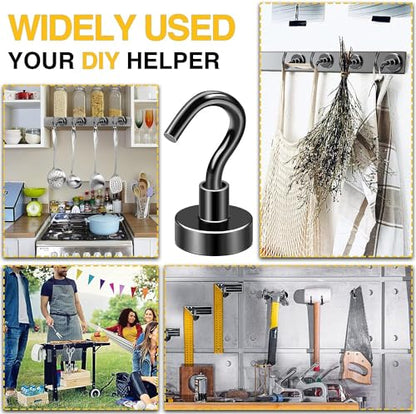 Magnetic Hooks 100pcs 30lbs Cruise Essentials 2026 Magnet Hook Black (Black / 0.63in)