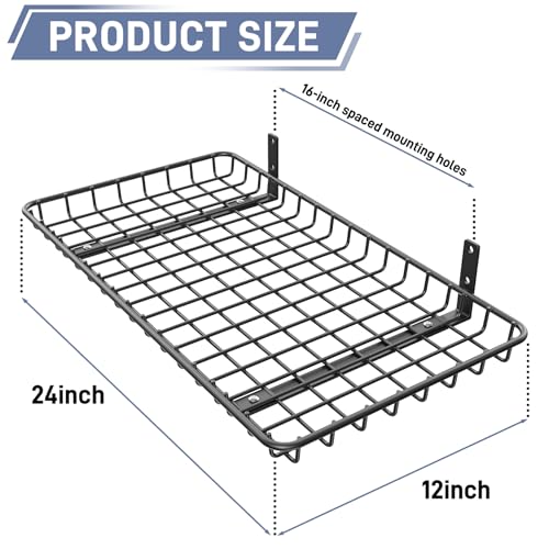 12x24 inch Wall Shelves (Black / 12x24 in)