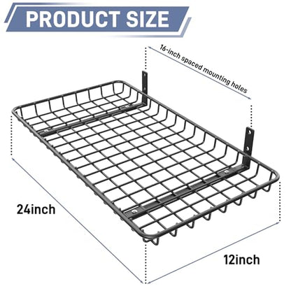 12x24 inch Wall Shelves (Black / 12x24 in)
