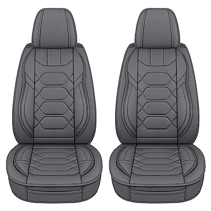 Leather Car Seat Covers Front Pair (GRAY / FRONT SET)