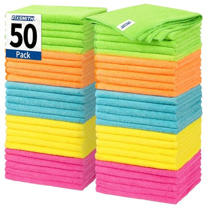 Microfiber Cleaning Cloth (50pk / 5 Colors Assorted)