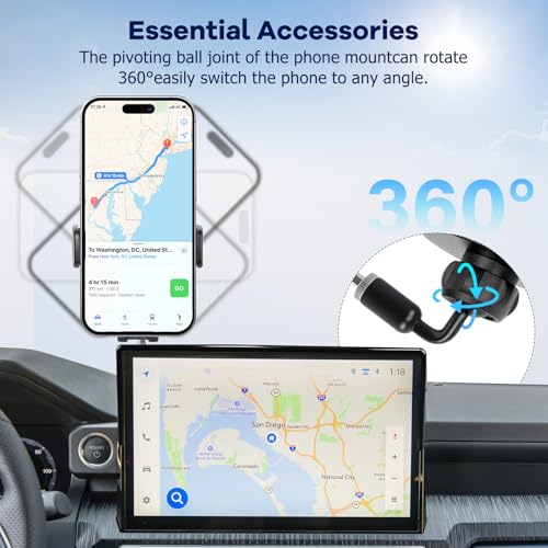 Car Phone Holder Fit for Toyota Tacoma 2024 2025 2026 W (For Toyota Tacoma 2024-2026 14inch)