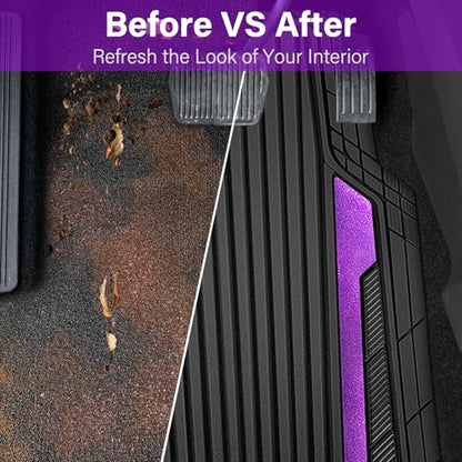 Heavy Duty Rubber Car Mats Metallic (BLack Purple)