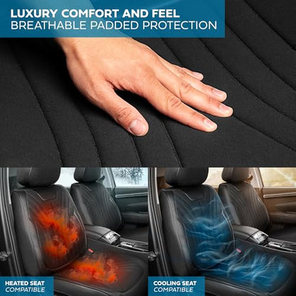 Curated Suede Leather Seat Covers for Cars & SUVs (Black (Suede) / Front Seats)