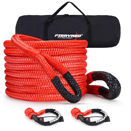 Kinetic Recovery Rope Kit with 2 Soft Shackles (Red / 1” x 30FT)