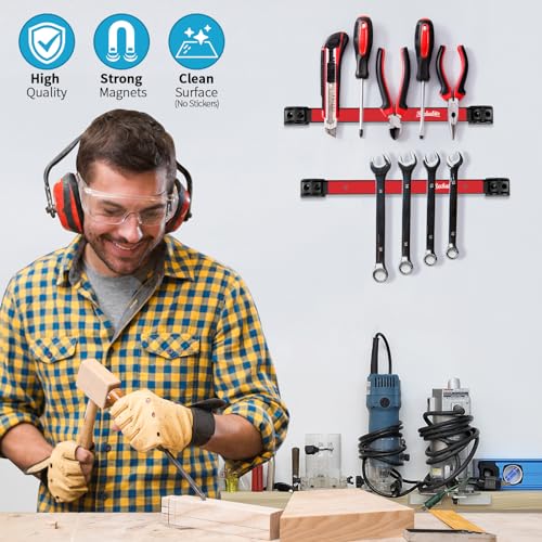 6 Pieces 12" Magnetic Tool Holder Strip (Red 6PC / 12")