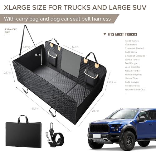 XL Truck Back Seat Extender for Dogs (Black for Trucks / For Large Truck)