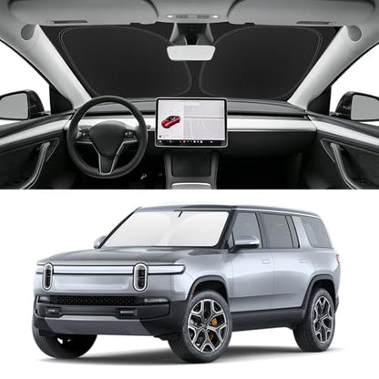 Custom Fit Windshield Sun Shade for Rivian R1S (for 2022-2025 Rivian R1S/R1T)