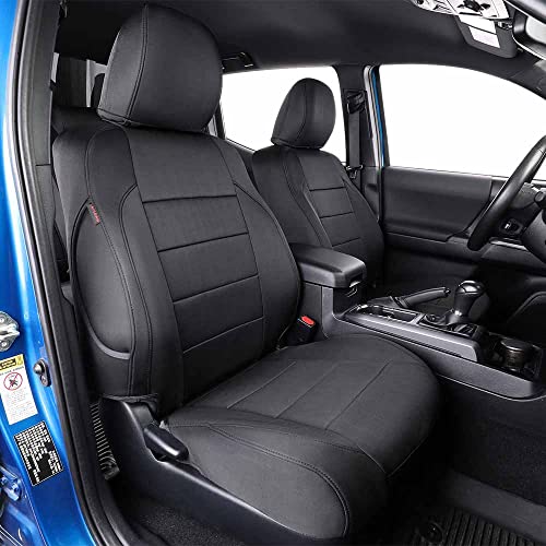 Tacoma Front Seat Covers Custom Fit for Toyota Tacoma 2012 2013 2014 2015 ((Black) / 2012-2015 Tacoma Front Row (Regular Seats))