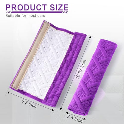 2 Pack Universal Car Seat Belt Pads Cover for A More Comfortable Driving (purple)