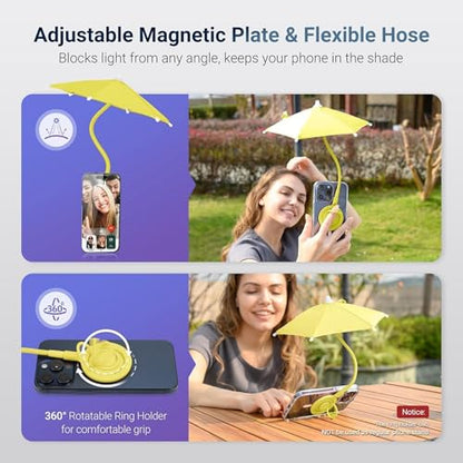 Magnetic Cellphone Umbrella for Sun (YELLOW(for Phone))