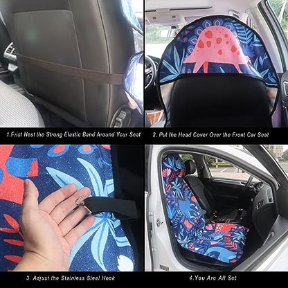 Car Seat Cover Protector Front Seats (2Pcs Front Seat Towel / Dinosaur)