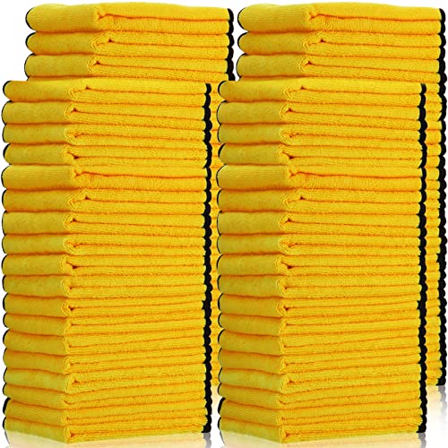 40 Pcs Microfiber Towels Bulk Car Drying Cloth (Yellow)