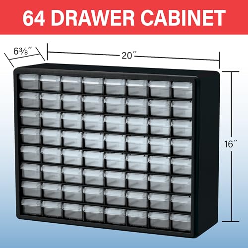 64 Drawer Plastic Storage Cabinet (White / 64 Drawer / 1 Pack)