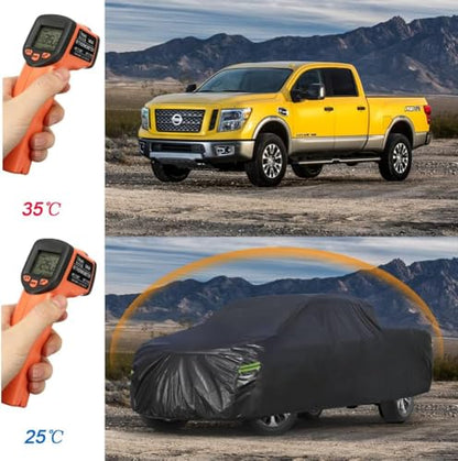Waterproof Pickup Truck Cover All Weather (Truck M+ up to 220", Max Cab Length 158" / black)
