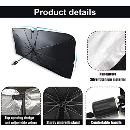 Car Windshield Sun Shade Umbrella (M(55"x31"))