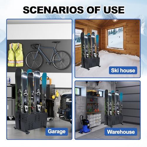 Freestanding Ski Storage Rack for 4 Pairs (4 Pairs-Ski Storage Rack)