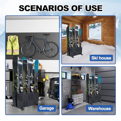Freestanding Ski Storage Rack for 4 Pairs (4 Pairs-Ski Storage Rack)
