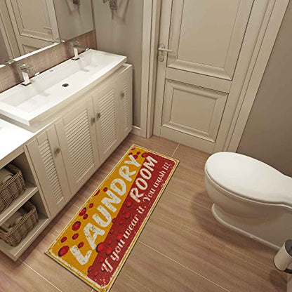 20" x 59" Laundry Room Rug (Yellow/Red Bubbles)