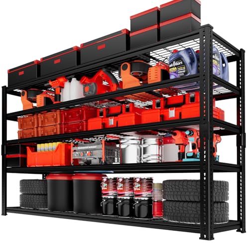 Storage Shelves (Black / 5 tier 60" L x 24" W x 78" H 1 PC)