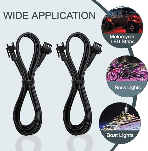 Rock Light Extension Wire 4 Pin 60 Inch for Trucks ATV UTV
