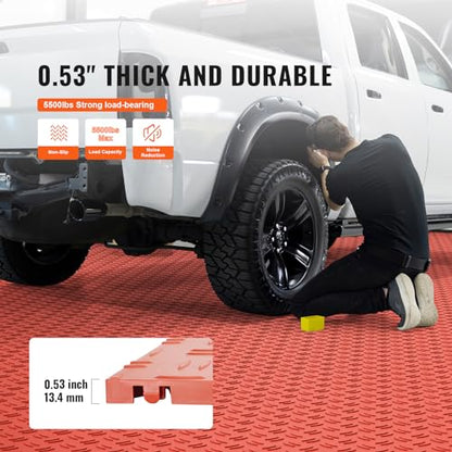 Garage Floor Tiles 12 x 12 x 0.53 inch (25 Pack Tile / Red)