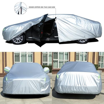 Car Cover Waterproof All Weather for Automobiles (Silver-Green / 3XXL: for Sedan (Length 191"-200"))