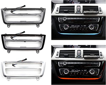 Car Center Console LED Lights Interior Ambient Lighting for BMW 3 4 Series F30 F35 3GT M3 Radio Trim led Dashboard AC Panel Light with Blue and Orange Color OEM (Black)