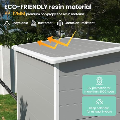 Outdoor Storage Shed 5x3 FT (Grey & White / 5' x 3')