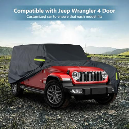 Heavy Duty Waterproof Cover Fit for Jeep Wrangler 4 Door JK JL 2006 (Wrangler Cover 4 Door)