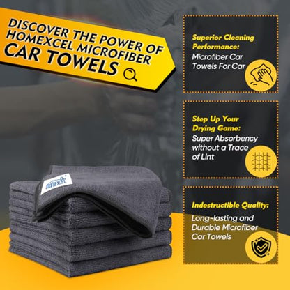 Grey Microfiber Cleaning Cloth 6 Pack (Grey / 12.5 x 12.5 Inch)