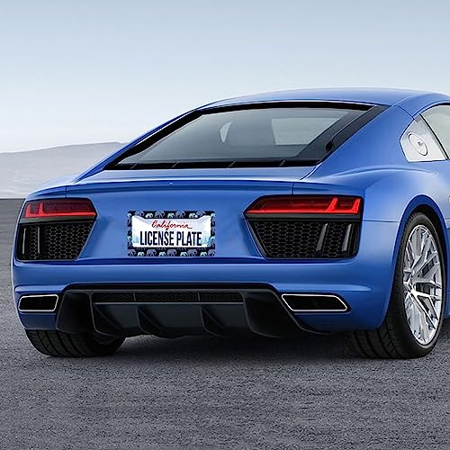 Blue Elephant License Plate Frame Stainless Steel Car Accessory 6.3x12.3In (Elephant)