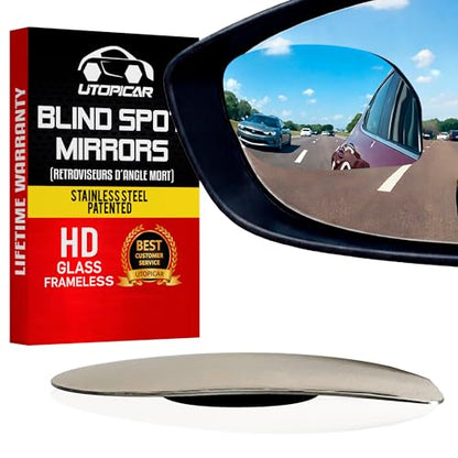Blind Spot Mirror Fits All Car Side Mirrors (Rounded Oval / Pack of 2)