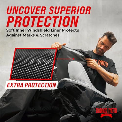 Heavy Duty Motorcycle Cover for XL Touring (Badass Black / [XL] 108"L x 42"w x 60"H)