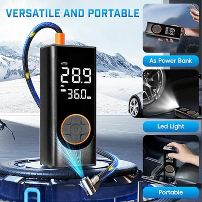 Tire Inflator Portable Air Compressor (Black(35 L/Min))