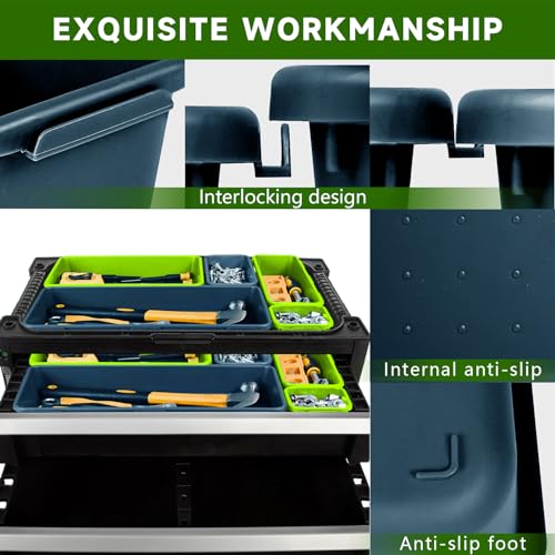 Tool Box Organizer Tray (Blue & Green: 60 PCS)