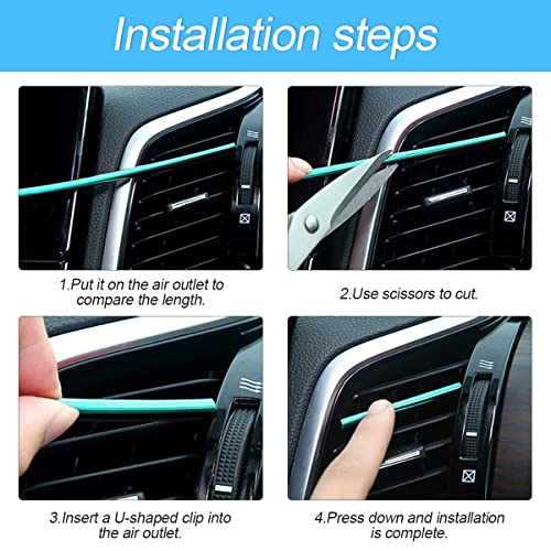 20PCS Waterproof Bendable Car Air Vent Trim Strips (Black)