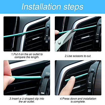 20PCS Waterproof Bendable Car Air Vent Trim Strips (Yellow)