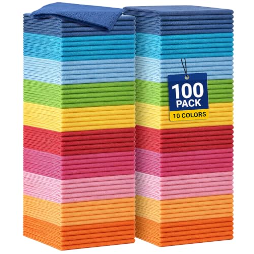 Microfiber Cleaning Cloth 20 Pack (Rainbow / 11.5 x 11.5 Inch)