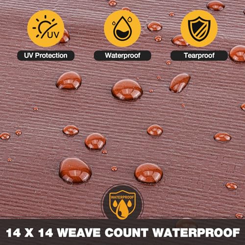 Tarp 8x10FT 16 Mil Heavy Duty Waterproof Tarp (Brown/Black-16mil / 8'x10')