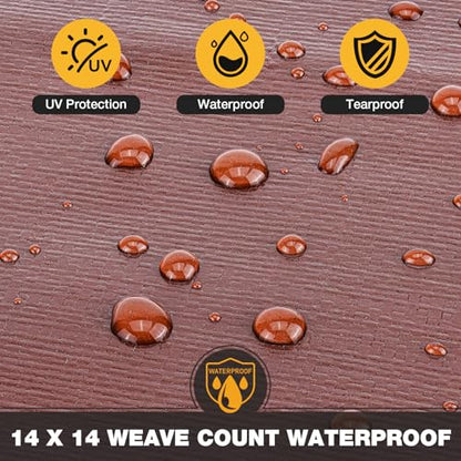Tarp 8x10FT 16 Mil Heavy Duty Waterproof Tarp (Brown/Black-16mil / 8'x10')