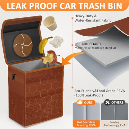 Car Trash Can (2.2 Gallons / Brown)
