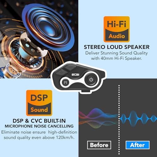 Motorcycle Bluetooth Intercom 1000m 2 Riders Motorbike Helmet Communication System Headset Universal Wireless Interphone
